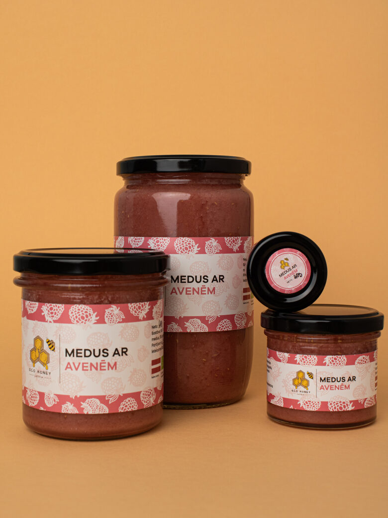 Honey with raspberries