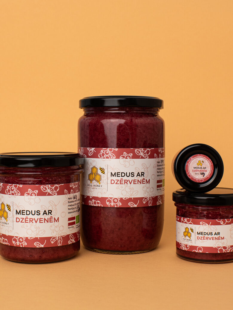 Honey with cranberries